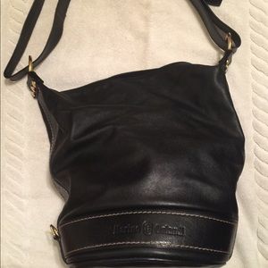 Marino Orlandi Black Leather Bucket Bag
